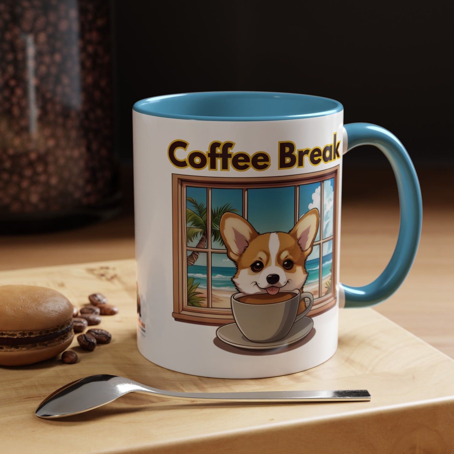 Coffee Break in Hawaii Corgi Coffee Mug 11 oz.