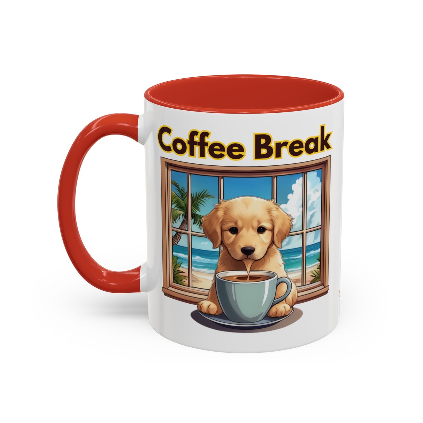 Coffee Break in Hawaii Golden Retriever Ceramic Mug 11 oz.