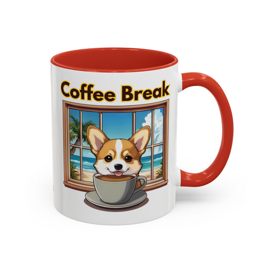 Coffee Break in Hawaii Corgi Coffee Mug 11 oz.