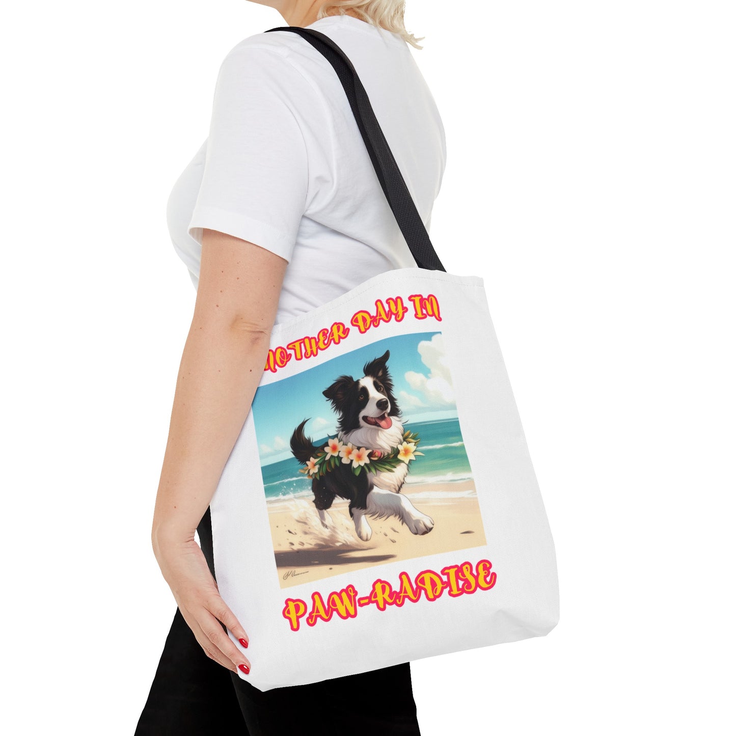 Another day in Paw-radise Large Tote Bag (16" x 16")