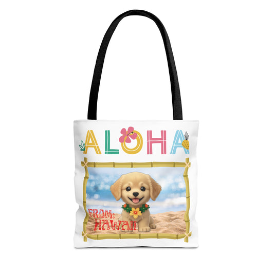 Aloha From Hawaii Golden Retriever 13" Tote Bag