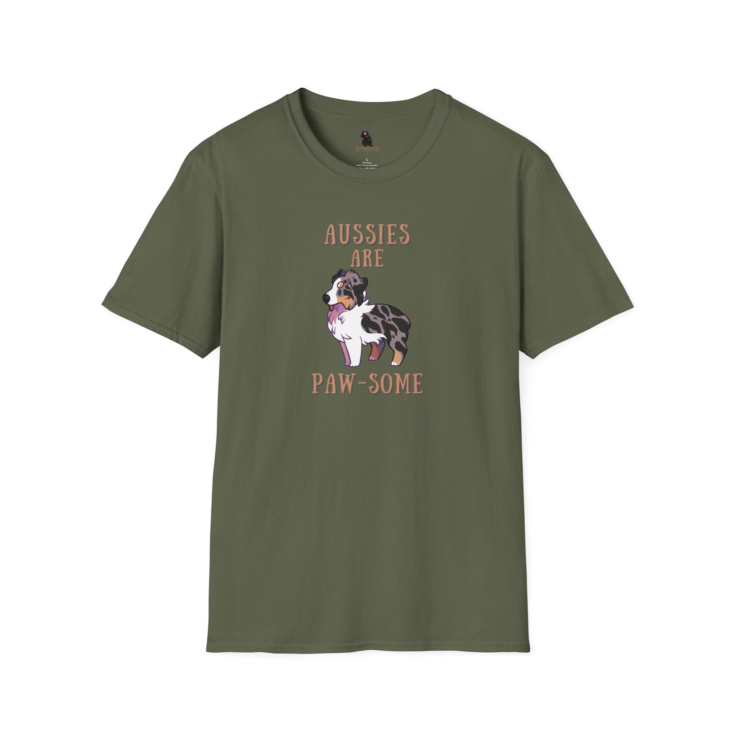 "Aussies are Paw-Some" Unisex Softstyle T-Shirt