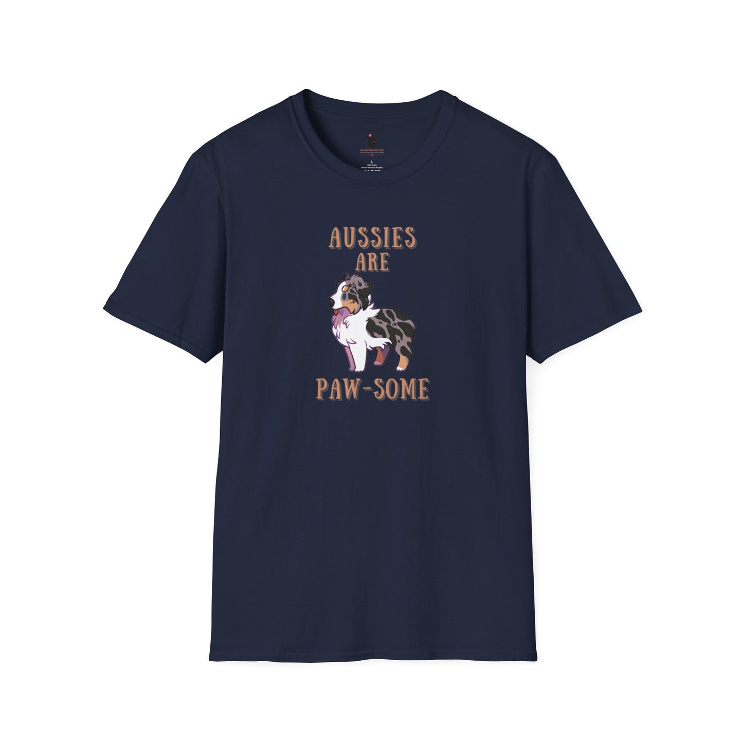 "Aussies are Paw-Some" Unisex Softstyle T-Shirt