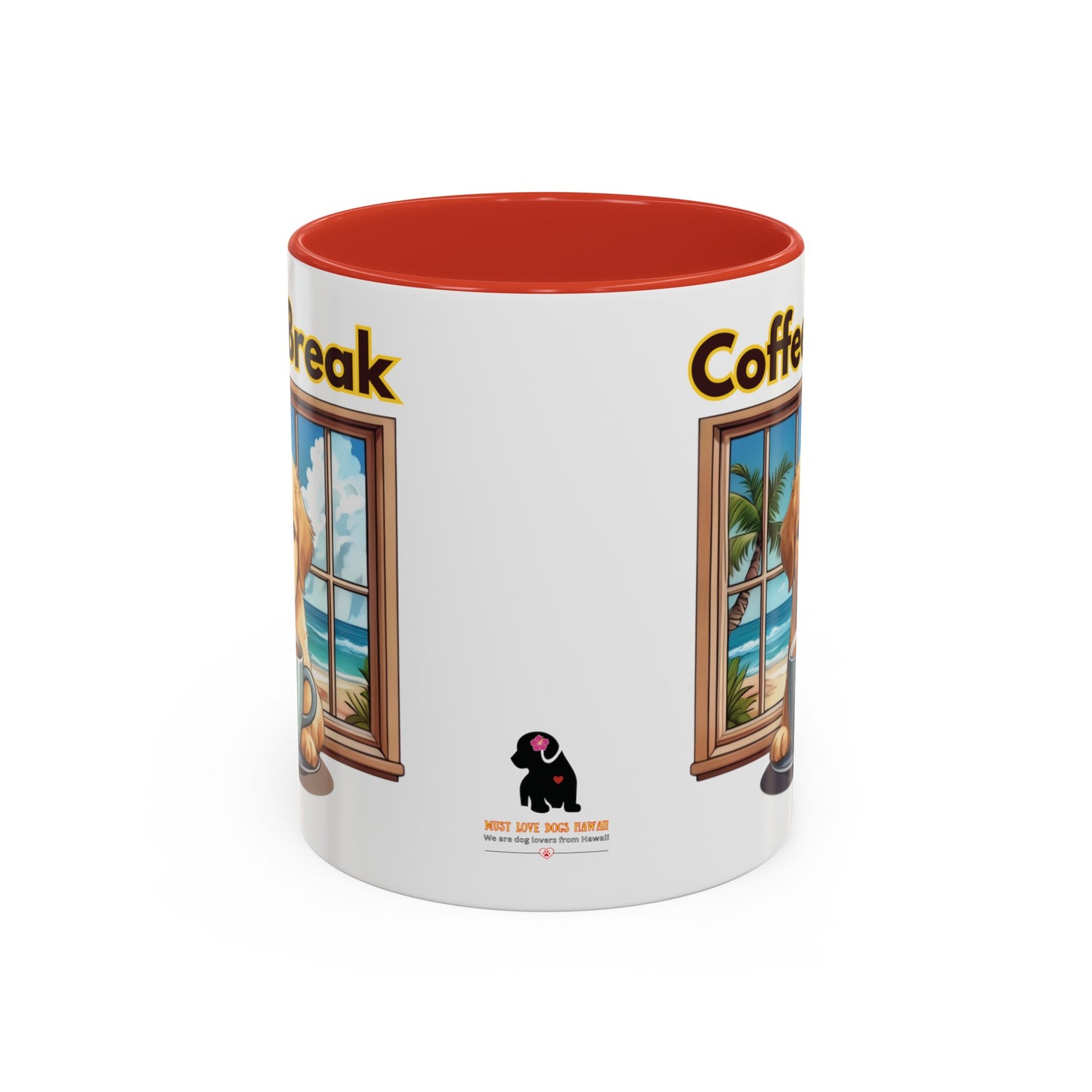 Coffee Break in Hawaii Golden Retriever Ceramic Mug 11 oz.