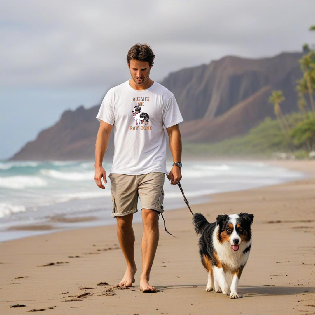 "Aussies are Paw-Some" Men's Lightweight Fashion Tee