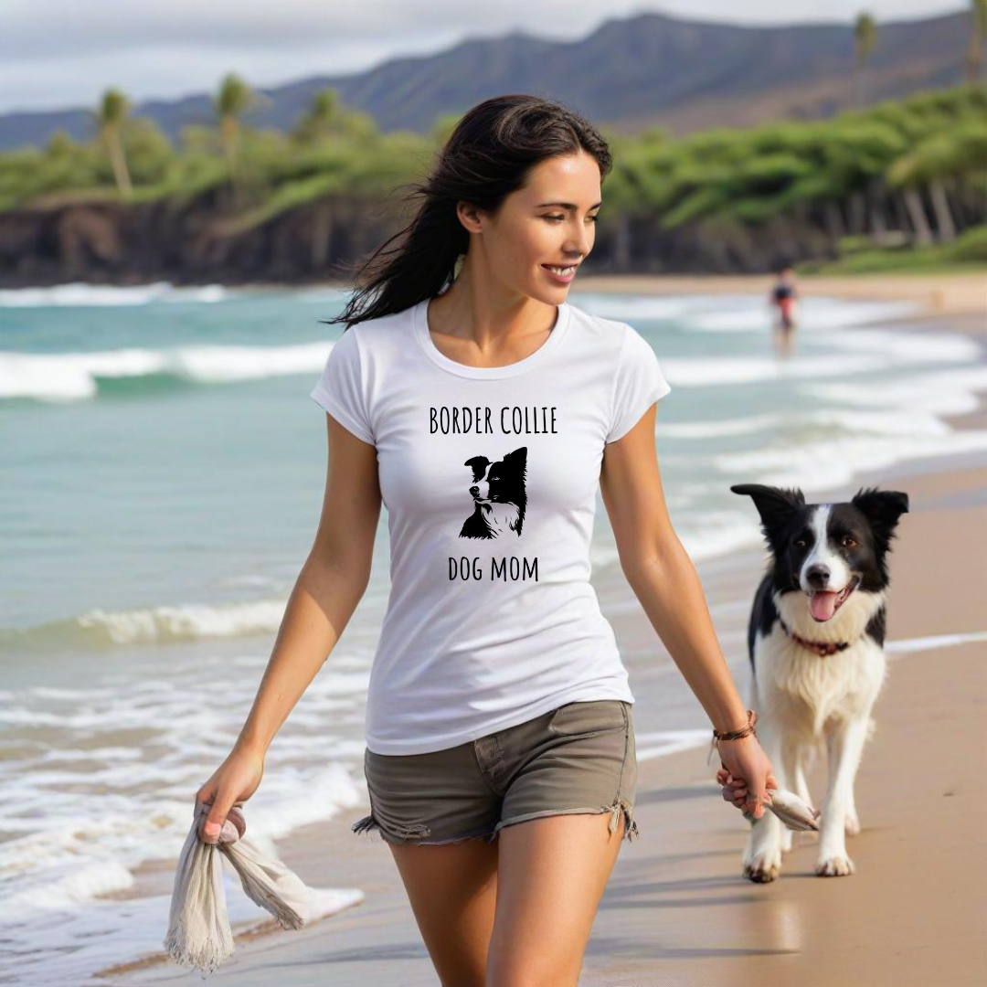 "Border Collie Dog Mom" Women's Softstyle Tee